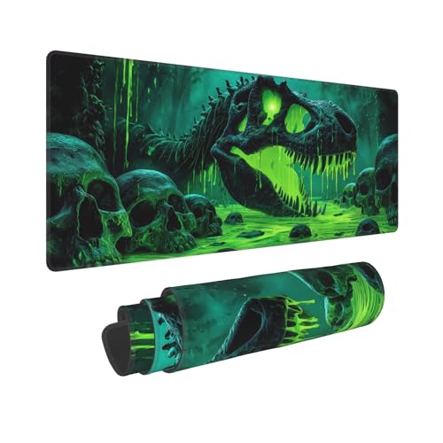 Tapis de souris de jeu XL dinosaure 80x30 cm avec bords cousus pour bureau