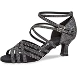 Diamant TANZSCHUHMANUFAKTUR Damen 108-036-519 Tanzschuh, Schwarz Silber, 39 1/3 EU