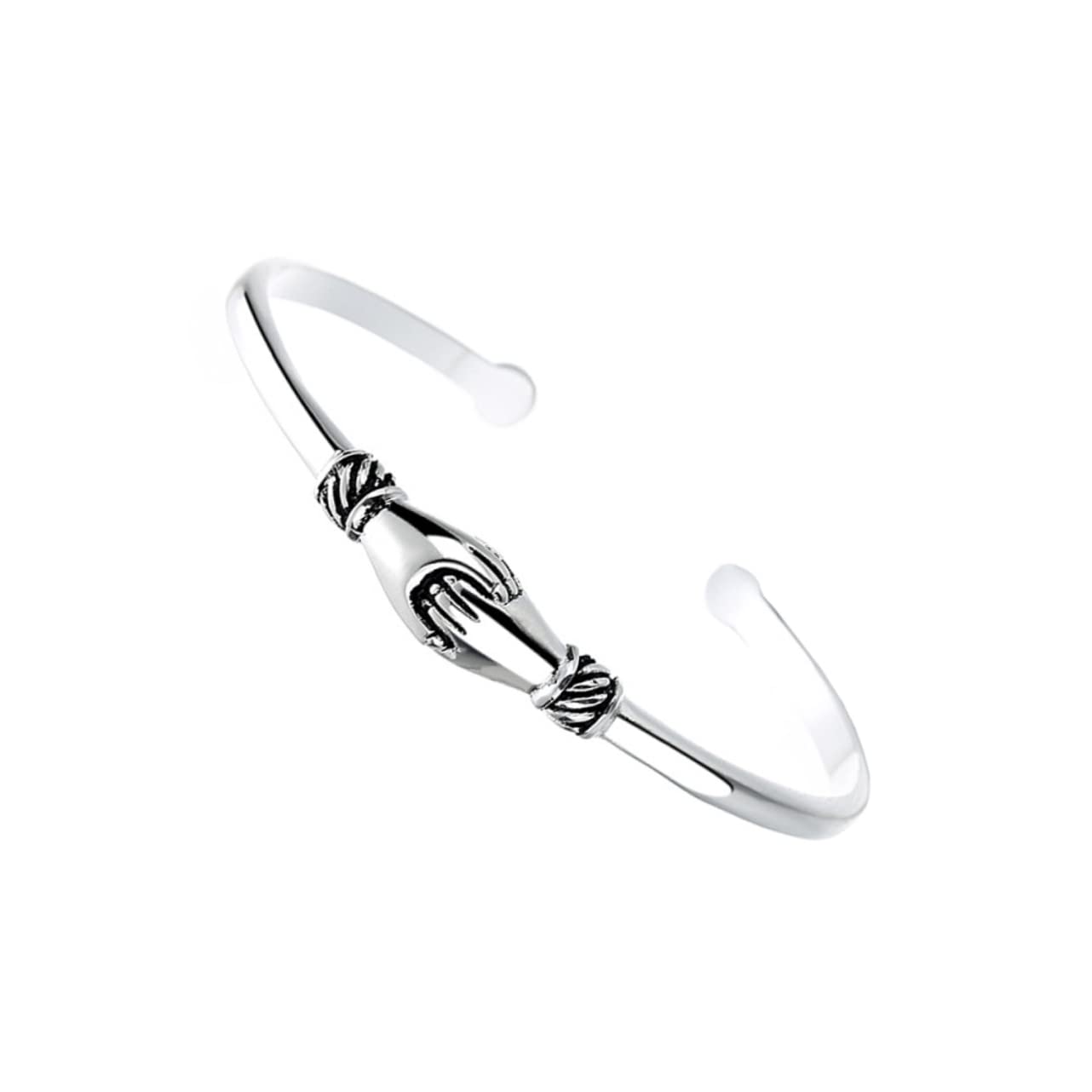 TENDYCOCO Vintage Wrist Decoration Silver Plated Arm Ring Shaking Hands Pattern Bracelet Arm Jewelry for Women for Birthday Wedding