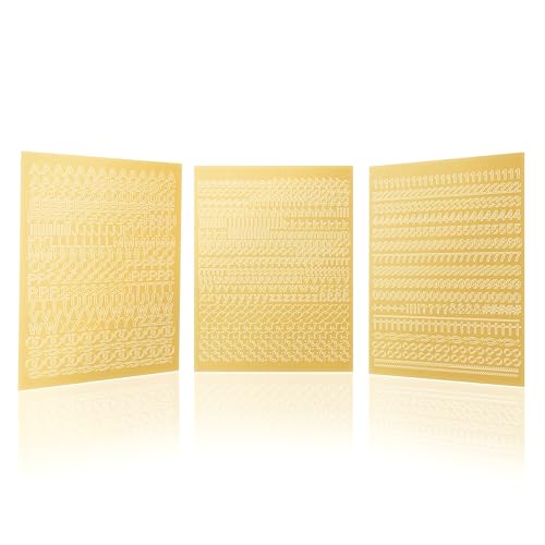 CraftWerk Letras adhesivas para velas, pegatinas para pegar y decorar para bodas, bautizos, confirmaciones o comuniones, con números y símbolos (dorado recto)