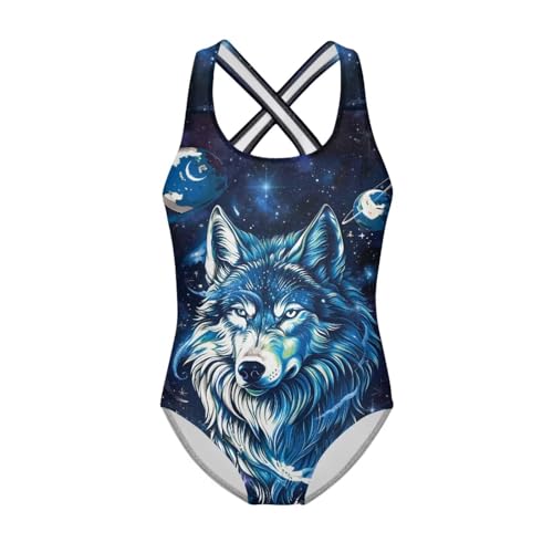 Image of Girls One Piece Cat Swimsuits Quick Dry Cartoon Beach Bathing Suit Crossback Swimwear for Kids 5-14 Years