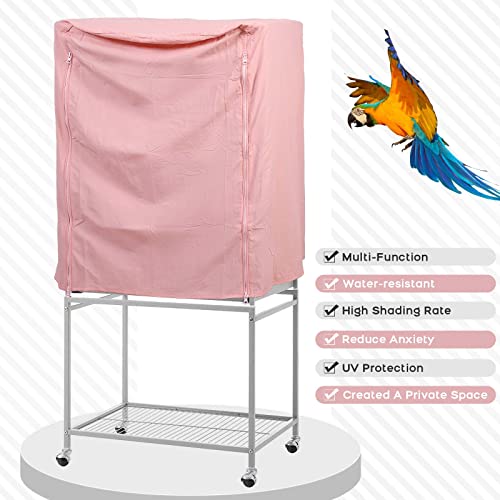 Image of QBLEEV Birdcage Covers, Breathable Universal Bird Parrot Cage Cover Shade | Blackout windproof light-proof covering reduces distractions night accessories cloth without cage-24.8x17.7x31.5in (LxWxH)