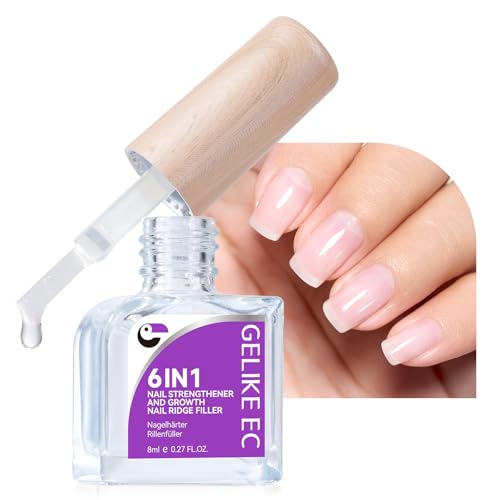 gelike ec Nail Ridge Filler For Damaged Nails: Gelike ec 8 in 1 Nail Strengthener for Thin Nails and Growth - Protein Nail Ridge Filler with Top Coat Free 552PCS
