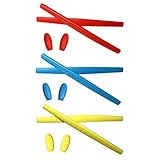HKUCO Red/Blue/Yellow Replacement Silicone Leg Set for Penny Sunglasses Earsocks Rubber Kit