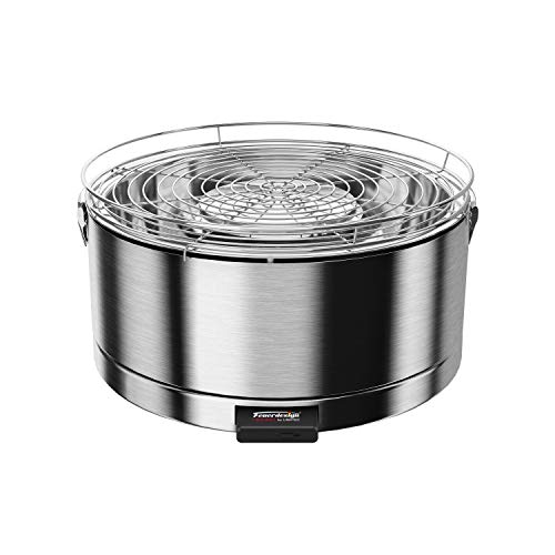Feuerdesign Mayon 2009415 - Barbacoa de carbón vegetal con ventilador (acero inoxidable)
