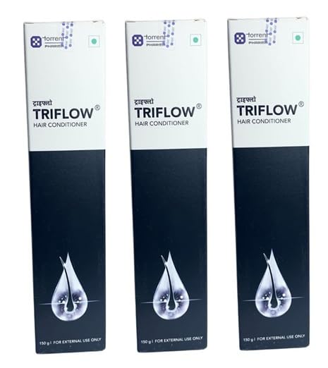 Torrent Pharma Triflow Conditioner - 150 gm, Pack Of 3, Unscented, White, Unisex, Adults