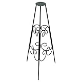 Rome B53-1 Scrolled Sundial Pedestal Bases, Powder Coated Black Wrought Iron, 24-Inch Height