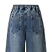 Nivne Tco Tween Girls Wide Leg Jeans, Zipper Washed Asymmetrical Waist Vintage Baggy Denim Pants with Five Pockets (US, Age, 9 Years, Blue)