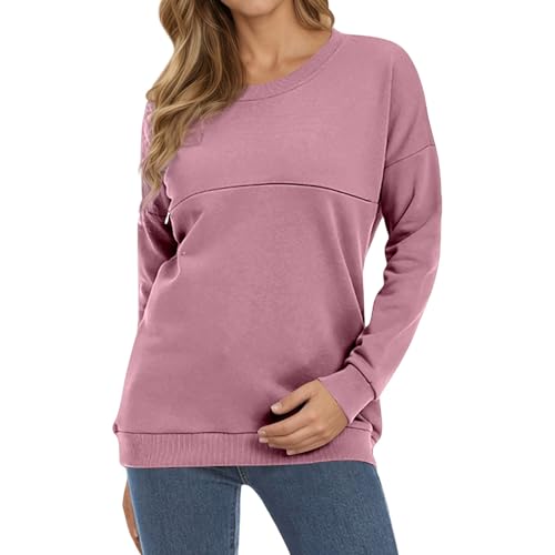 Generisch - Maglione da donna per gravidanza e allattamento - Maniche lunghe con cerniera orizzontale | Comodo abbigliamento da gravidanza con funzione di allattamento, M