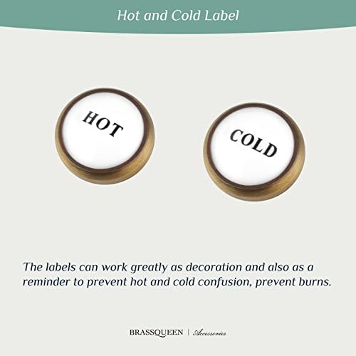 Brassqueen Bathroom Kitchen Faucet Parts Double Handle Index Button Hot And Cold Label Replacements For Antique Brass Double Cross Handle Faucet Or Shower Faucet #TOP1