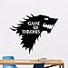 Sticker mural vinyle amovible sticker mural décoré Game of Thrones Stark Wolf Logo cinéma maison autocollant décor papier 57 x 49 cm