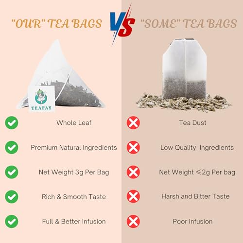 TEAFAY Organic Osmanthus Oolong Tea – 20 Count (40 Cups), 100% Natural, Handpicked, Whole Leaf Pyramid Tea Bags, Individually Wrapped, Delicate Osmanthus Aroma, Caffeinated, Eco-Friendly