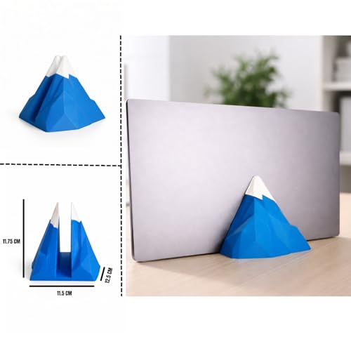 Image of Yellow Lab | Vertical Laptop Stand | Mountain Dock | Compatible with All laptops | Space-Saving Design | Compatible with MacBook, Samsung, Dell | White and Blue | (Light Blue | Cobalt | White Snow)