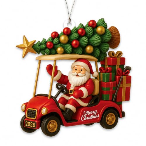 Golf Cart Ornament, Santa Ornaments for Christmas Tree 2026, Funny Golf Ornaments for Christmas Tree, Unique Holiday Decoration for Golf Lovers, Christmas Golf Decor, Gift Idea for Golfer