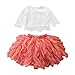 Verve Jelly Abiti da festa per bambina per bambini Top in pizzo a maniche lunghe per bambini + Tutu in tulle Gonne Abiti Completi Rosa 90 1-2 anni