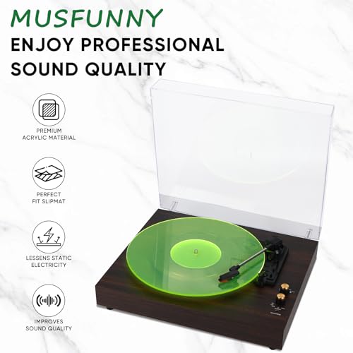 Acrylic Turntable Mat Record Slipmat: 12 Inch Platter Vinyl Slip Mats Record Player Accessories for Anti Static, Enhanced Sound Quality, Reduce Noise (Green)
