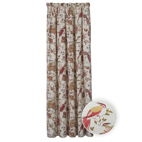 The Mill Shop Kensington Lined Curtain (1 Panel) - Size: 45 x 84' (114 x 213cm). Washable Front Door Pencil Pleat Curtain with 3' Tape Top
