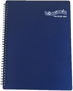 FILE PLUS DO Folder for Musicians, Sheet Music Folder, Band Folder, Writable, Spiral-Bound, US Letter / A4 Size, 30 Sleeves, 60 Pages (Navy)
