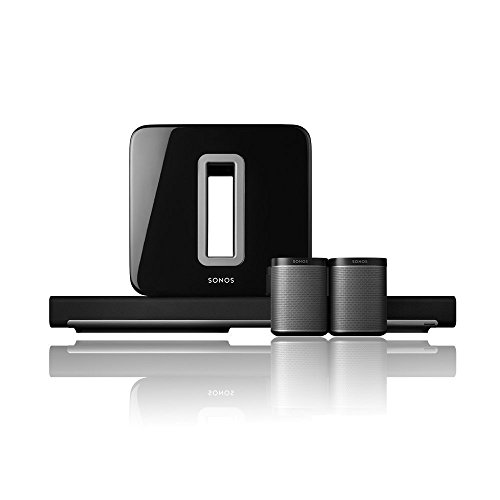 Sonos 5.1 Heimkino Set l System mit einer PLAYBAR, einem SUB und einem Paar PLAY:1 (schwarz)