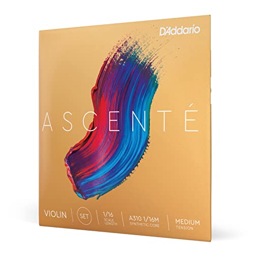 D'Addario Ascente Violin Strings - Violin Strings with Ball Ends, Synthetic Core - A310 1/