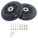 GIVIHGETI 2 Stück Kofferrollen Ersatzrollen 90 x 24 mm Universal Gepäck Wheel Ersatz, Gummi Gepäckkoffer Rad Koffer, Gummi Ersatz Wheels für Gepäck Koffer Trolleys Ersatzrad