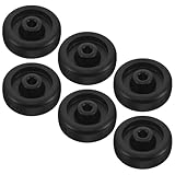 Healeved 6 Piezas Rueda de Repuesto para Aparatos de Gimnasia en Casa, Accesorio de Fitness Negro de PP Reducción de Vibración y Ruido para Bicicletas Estáticas y Carros de Gimnasio