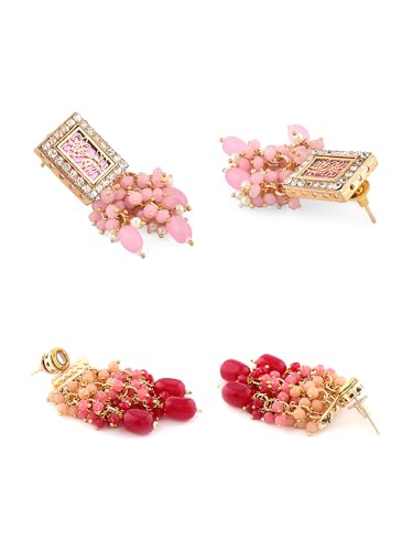 Traditional Drop Earrings with Clustered Beads
