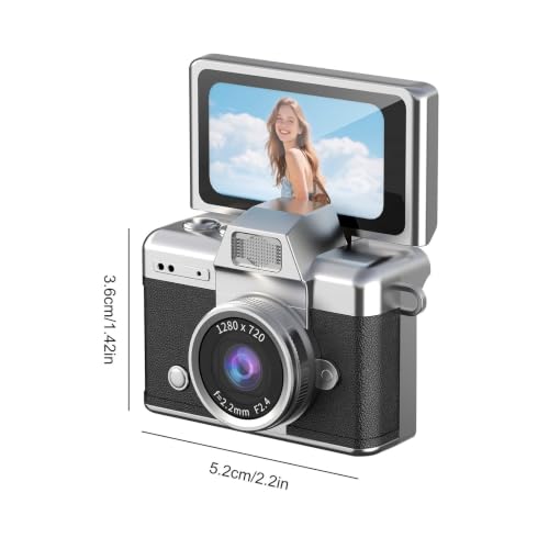 Cámara Mini Retro con Pantalla de 1.47 pulg. y Llavero miniatura 7