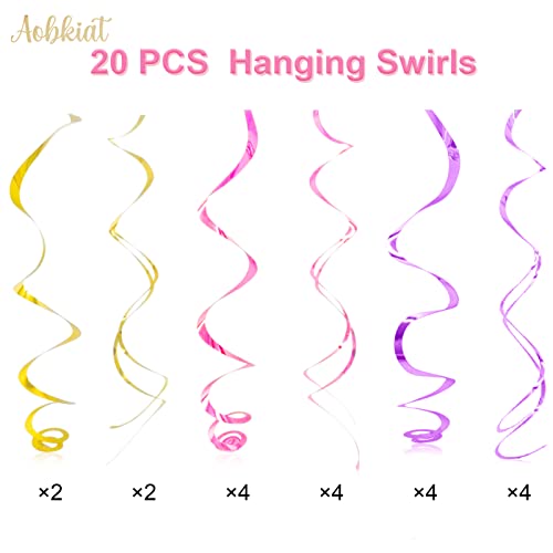 Aobkiat Butterfly Baby Girl Birthday Decorations,30-Pieces Hanging Swirls Streamers Decorations With Real Glitter For Baby Shower,Wedding,Room Wall Decor,Spring Summer Garden Party #TOP2