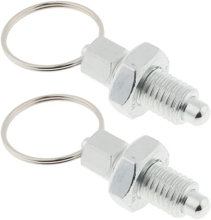2Pcs Stainless Steel Non Lock-Out Indexing Plunger With Pull Ring M10