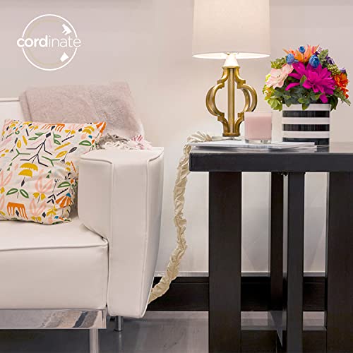 Cordinate Fabric Cord Cover, 6 Ft, Hides Cables, Great For Lamps, Light Fixtures, And Desks, Cable Management, Easy Installation, Champagne, 40730 #TOP6