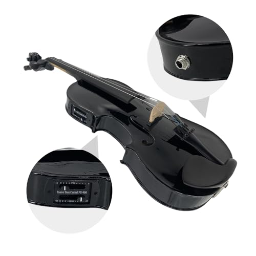 Image of Yinfente Acoustic Violin Electric Violin 4 /4 Full Size Violin 4 String Maple Spruce For Student,Violin For Beginners violin Case,Brazilwood Bow,Cable,Cleaning Cloth,Rosin,Bridge