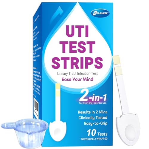 10 Pack UTI Test Strips, Urinary Tract Infection Test Kit for Women Men, Accurate Result in 2 Minutes, Monitor Bladder Health at Home, Clinically Tested, Easy to Grip, Individually Wrapped