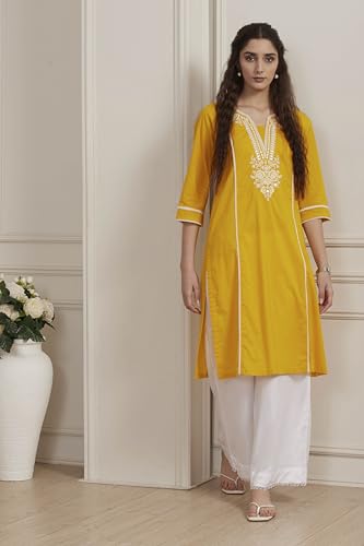 Image of BIBA Women Cotton Straight Kurta