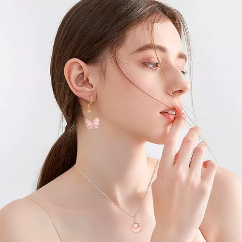 MARFOREVER 120Pcs Pink Theme Charms, Assorted Gold Enamel Charm for Jewelry Making, Mixed Flowers Heart Fruit Moon Star Dangle Pendants for DIY Bracelet Necklace Earrings Crafts, 1, Alloy, No Gemstone