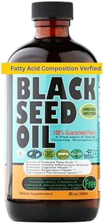 Black Seed Oil 8 Oz - Premium Nigella Sativa Cold-Pressed Turkish Black Cumin Oil - High Strength 3X Thymoquinone - Natural Support - Super Food