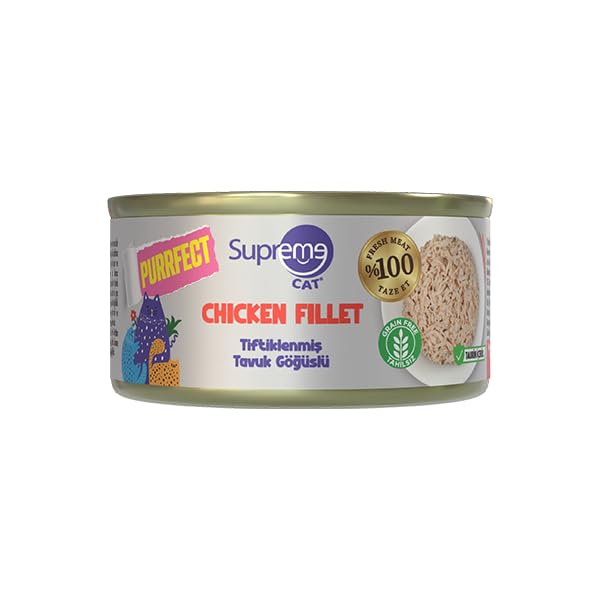 Purrfect Tiftiklenmiş Tavuk Göğüslü Konserve Kedi Maması 70 gr Tahılsız Yüksek Proteinli Yaş Kedi Maması