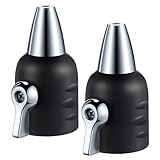 Feekoon Jet Nozzle with Shut Off, 3/4" GHT Sweeper Garden Hose End Zinc Nozzle with Shut Off Valve, Water Hose Sprayer Jet for Garden Watering, Car Washing and Sidewalk Sweeping(Black,2 Pack)