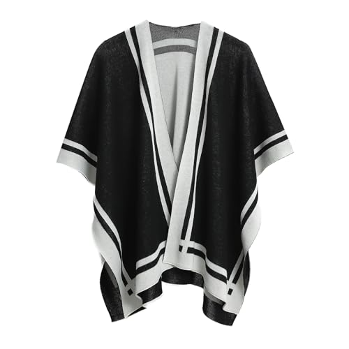 STARWHISPER Women's Shawl Wrap Poncho Cape Cardigan Reversible Open Front Design Shawl Wrap Scarf for Spring Fall Winter 5