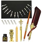 Écriture lisse : le kit de plume et d'encre rétro est magnifiquement conçu et est parfait pour écrire des invitations, des cartes, des lettres, etc. avec une écriture lisse et claire sans se coincer