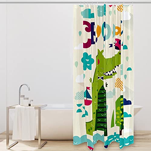 Rideau de douche pour salle de bain imperméable à motif crocodile