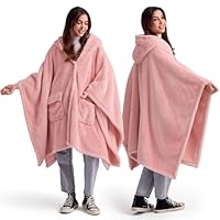 Lightweight Yet Warm: Indulge in the soft, cloud-like comfort of our Shaggy Sherpa Hooded Wearable Throw Blanket. With its medium-length pile, it provides efficient warmth without the bulk, making it perfect for cozy relaxation. Stylish and Practical...
