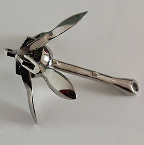 ISURE 1.5 lb Stainless Steel Folding Grapnel Anchor for Boats 5 to 10 feet Long