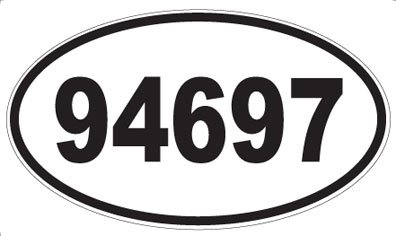 US Decal, Inc. Number 94697 Oval Sticker