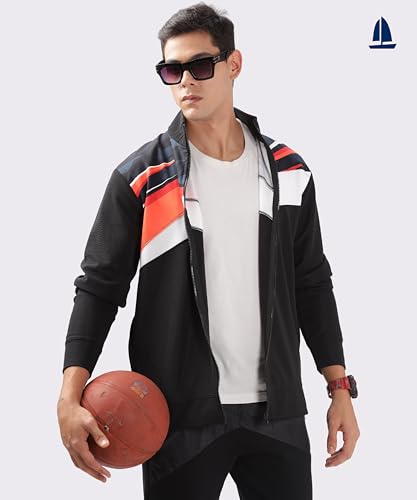 Image of Men's Active Sports Jacket - Lightweight, Windcheater, Winter Wear, Polyester, Regular Fit, Dri-Fit, Long Sleeves, Zipper Closure - Perfect for Gym, Running & Travel.