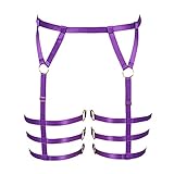 Women's Body Harness Garter Belt Lingerie cage Leg Strap Punk Gothic Plus Size Stretchy Fabric Festi