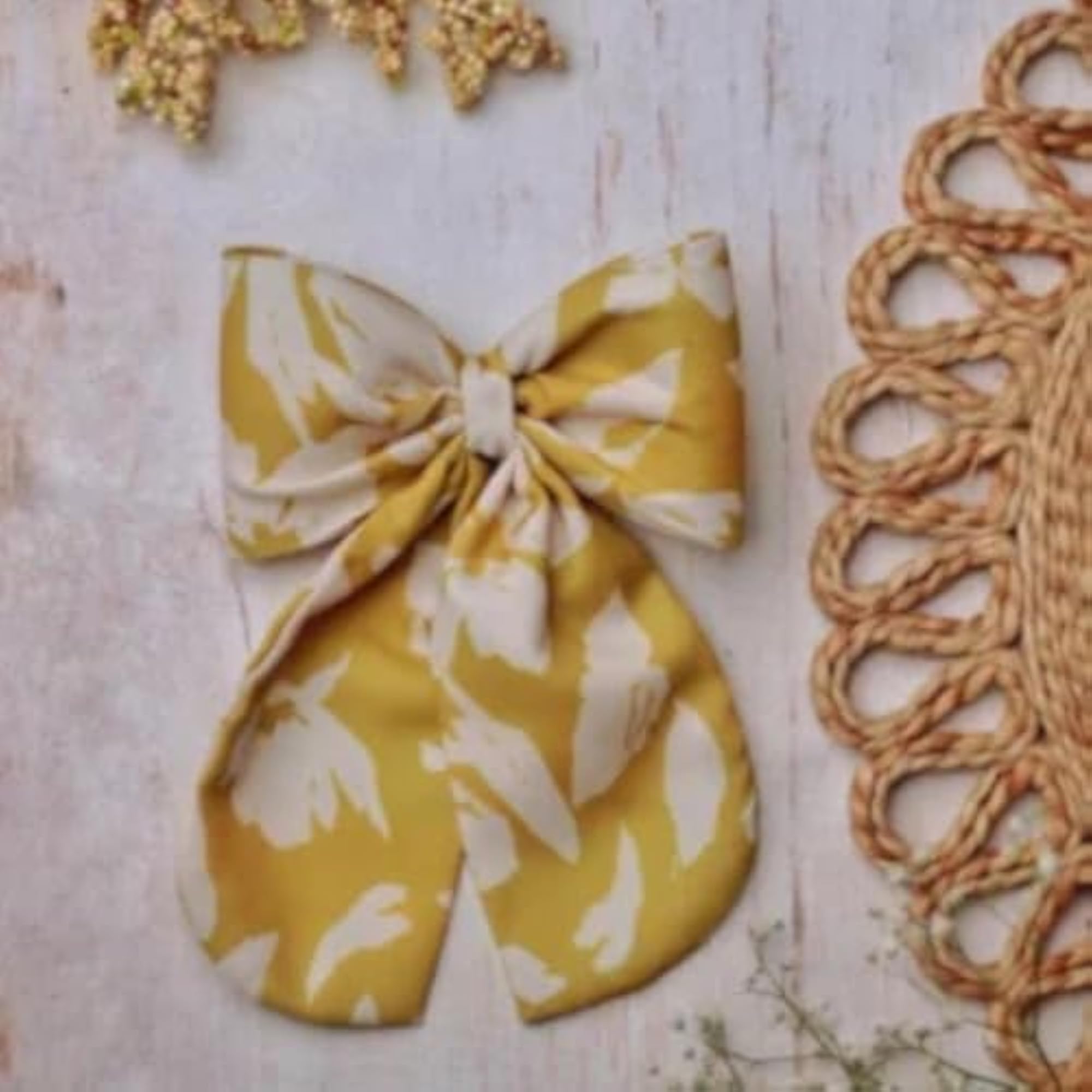 Floral & Printed Fabric Bow Hair Clips Pack