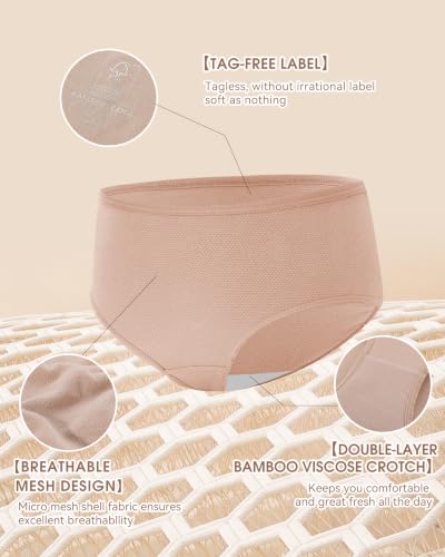 Image of BAMBOO COOL Womens Underwear Breathable Mesh Moisture-Wicking Briefs, Soft & Lightweight Panties
