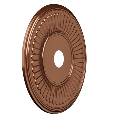 Image of 22 inchOD x 3 1 /2 inchID x 1 inchP Berkshire Thermoformed PVC Ceiling Medallion (Fits Canopies up to 10 1 /8 inch), Bright Coat Dark Bronze