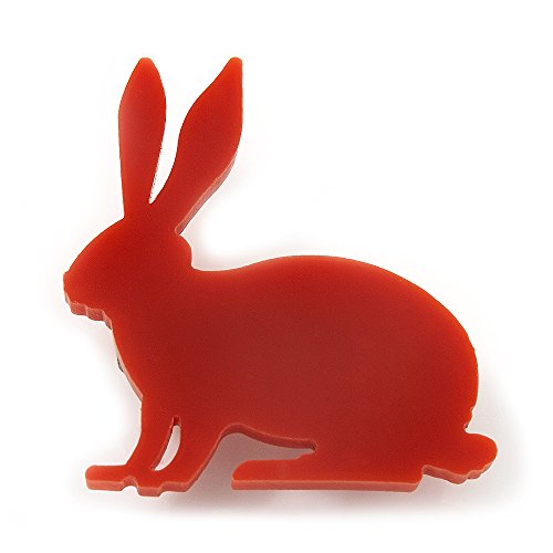Broche lapin orange acrylique Avalaya bijoux fantaisie plastique femme taille unique